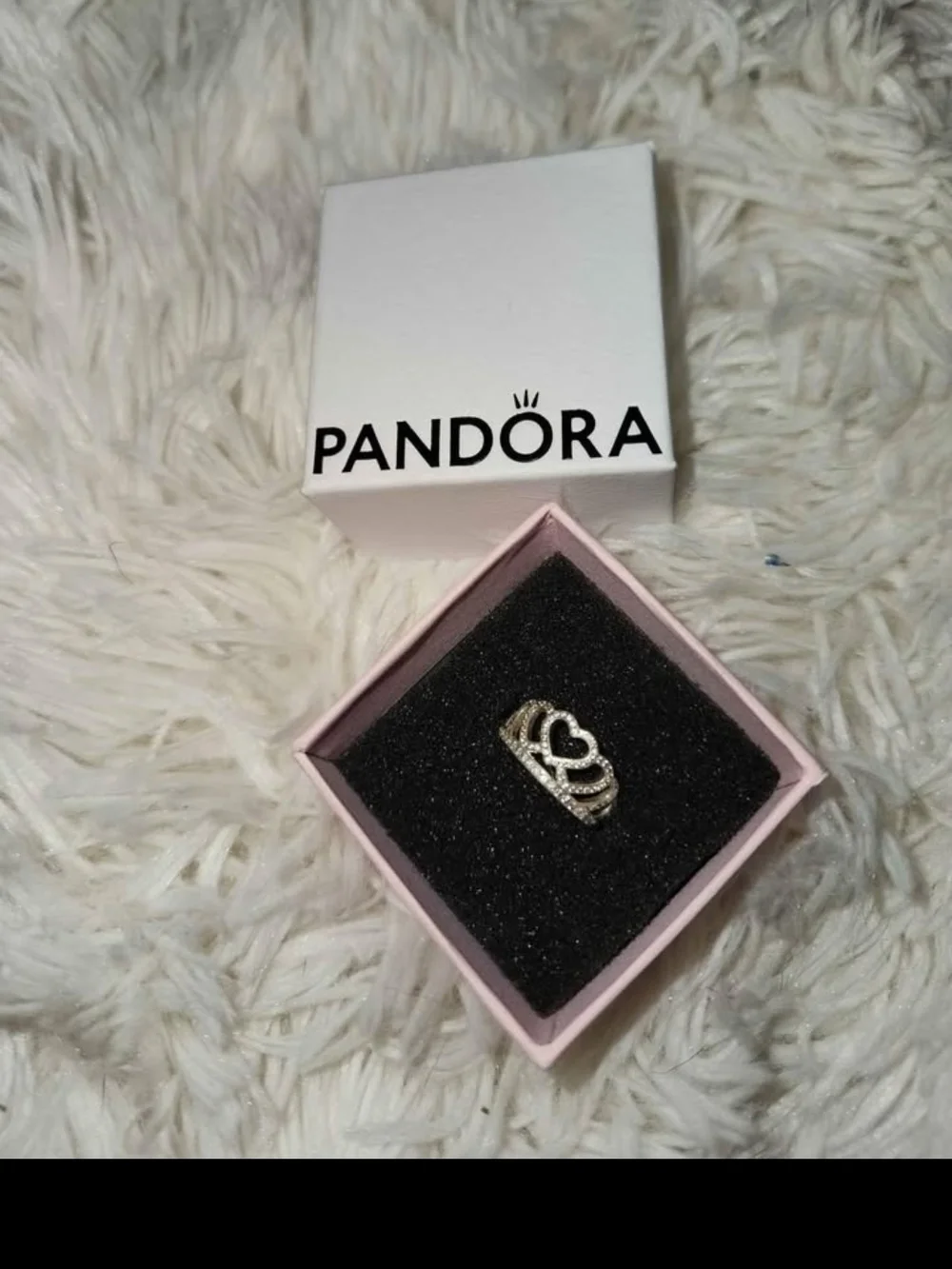 Pandora Silver Tiara Ring with Clear Stone - Silver